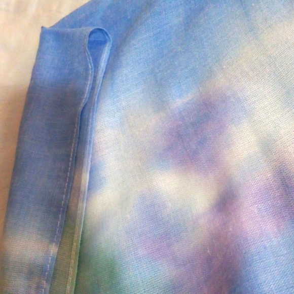 Blue White Rauna Kaftan Shawl Wrap  by Bella Collection CLOUDS N' SKIES SLITS - Picture 6 of 6